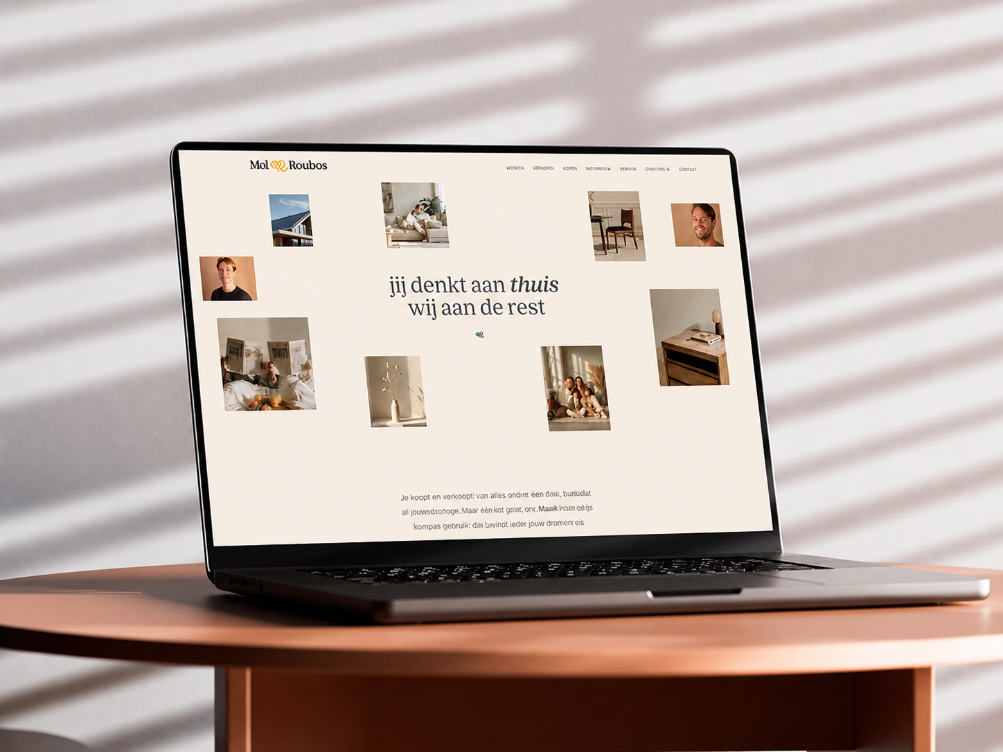 Website van Mol Roubos Makelaars op een laptopscherm
